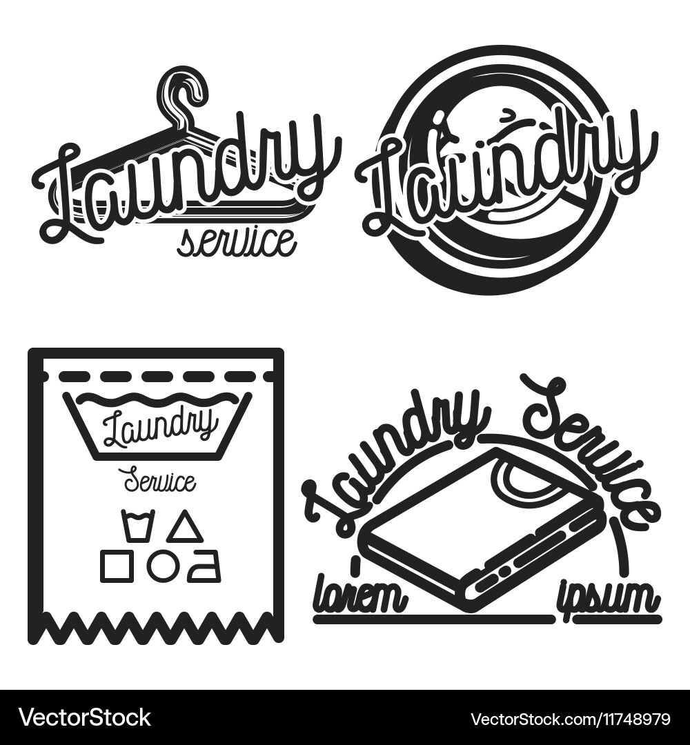 Vintage laundry emblems Royalty Free Vector Image