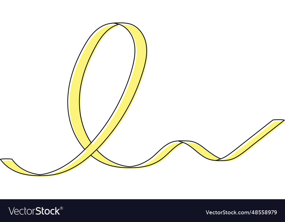 Yellow waving ribbon support sick people suicide Vector Image