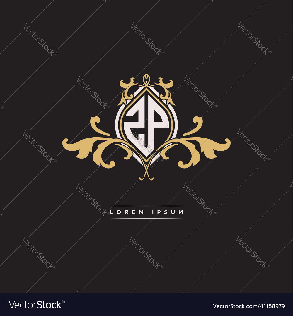 Zp Logo Monogramm Ornament geometrische Jahrgang