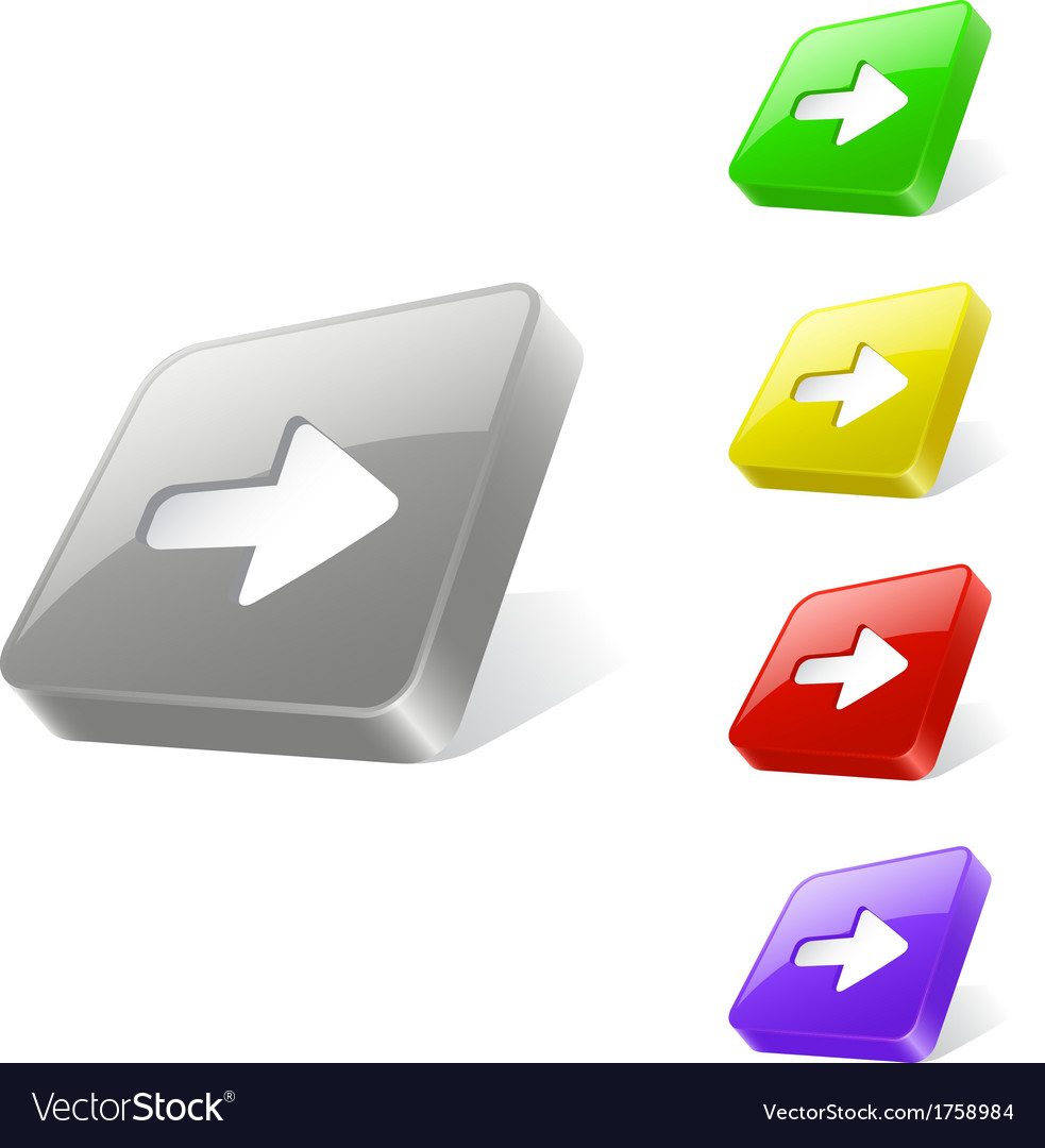 3d web button with arrow icon