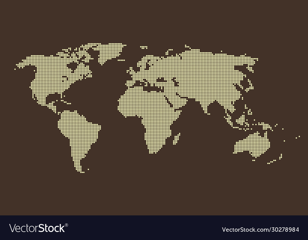 Abstract pixel world map halftone style