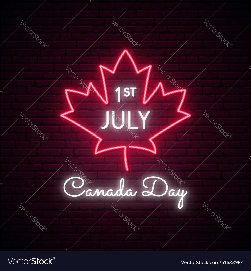Canada Day Neon Signboard - Maple Leaf