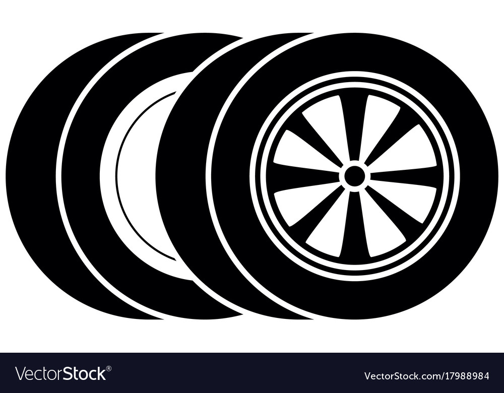 Car tires isolated icon Royalty Free Vector Image