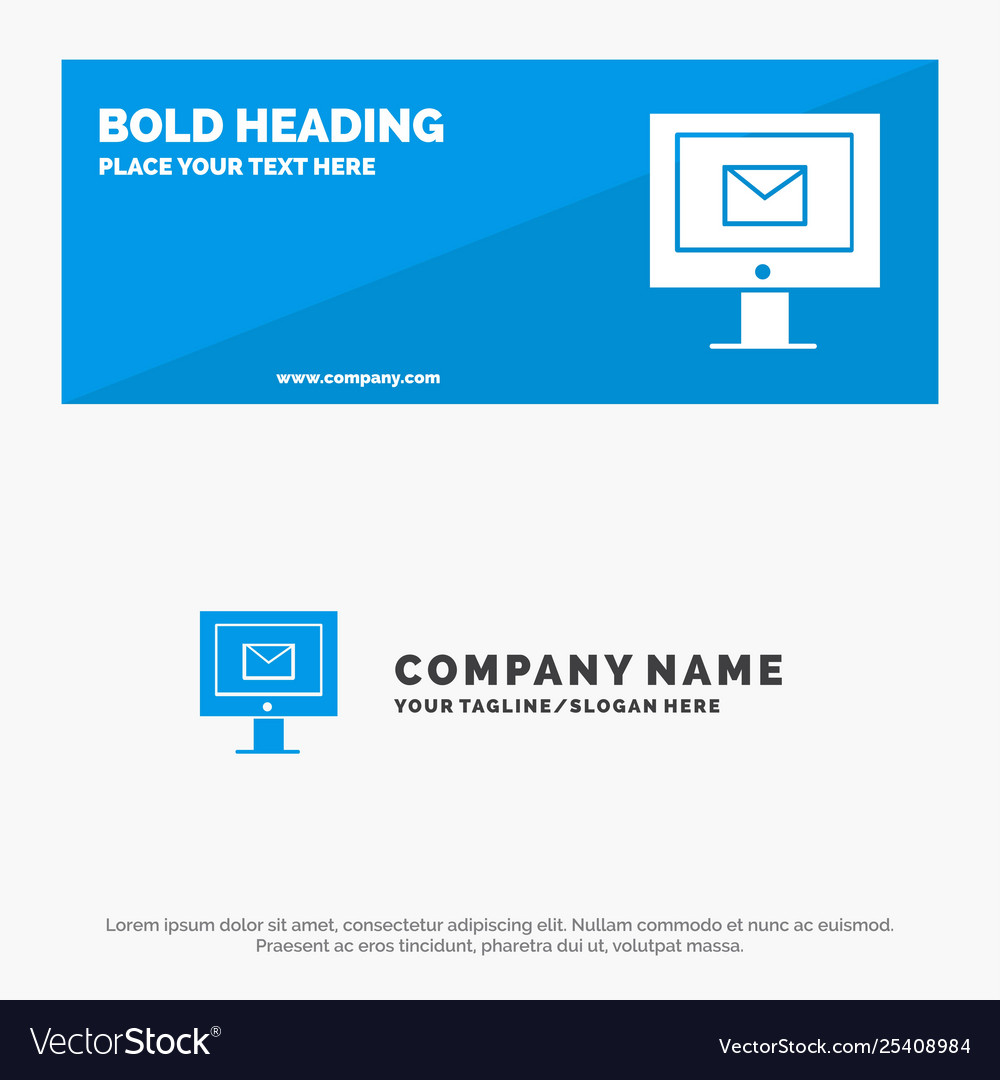Computer mail chat service solid icon website