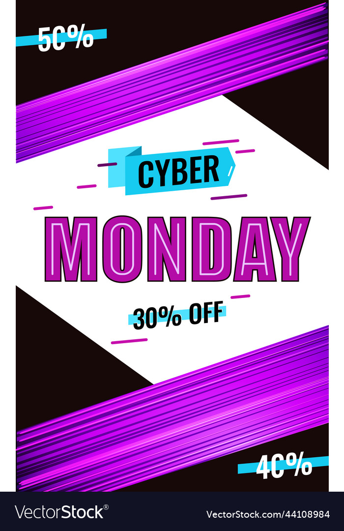 Concept banner pink striped cyber monday day