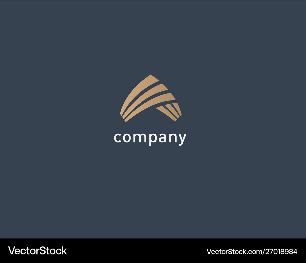 Creative abstract linear golden logo composition Vector Image