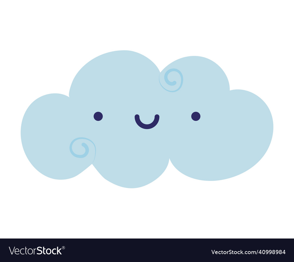 Cute blue cloud Royalty Free Vector Image - VectorStock