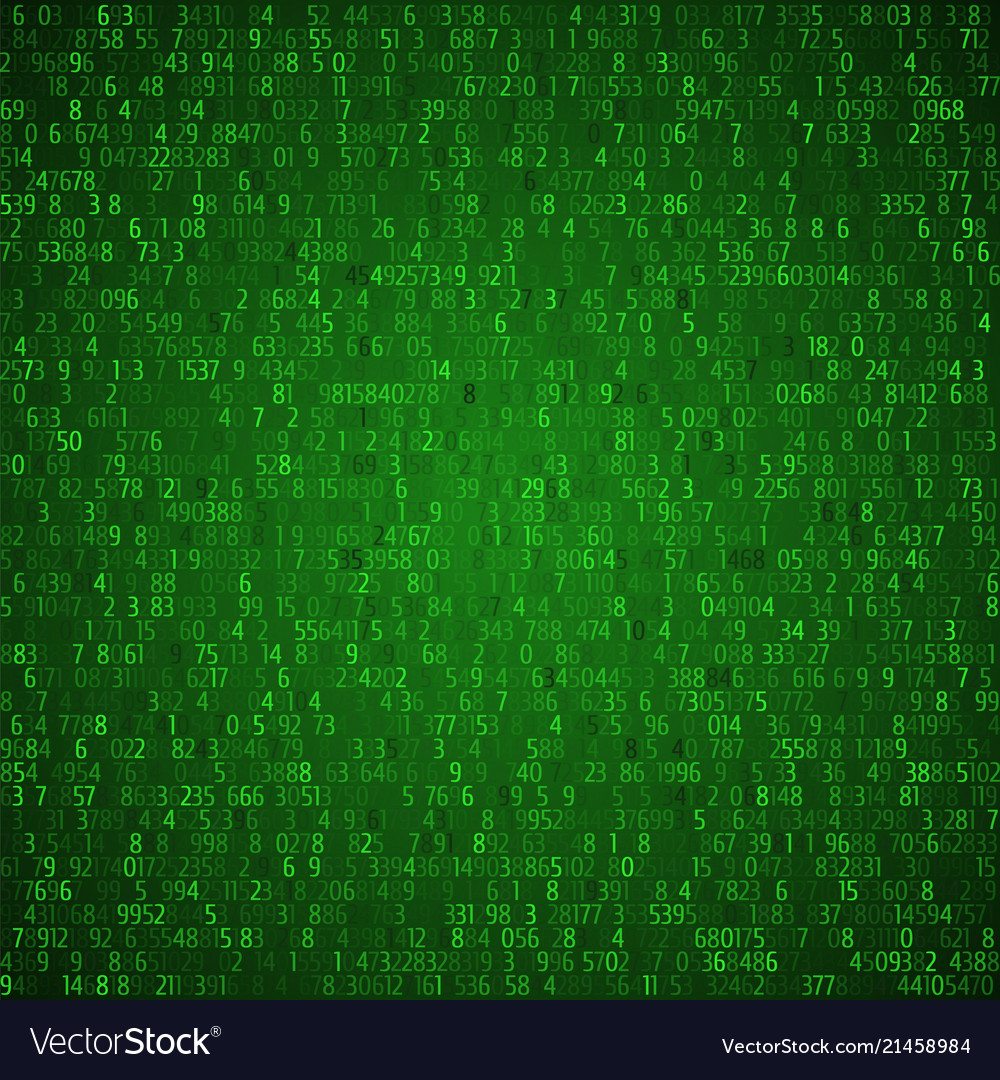 Exchange trades green background binary code vector image Exchange trades green background binary code