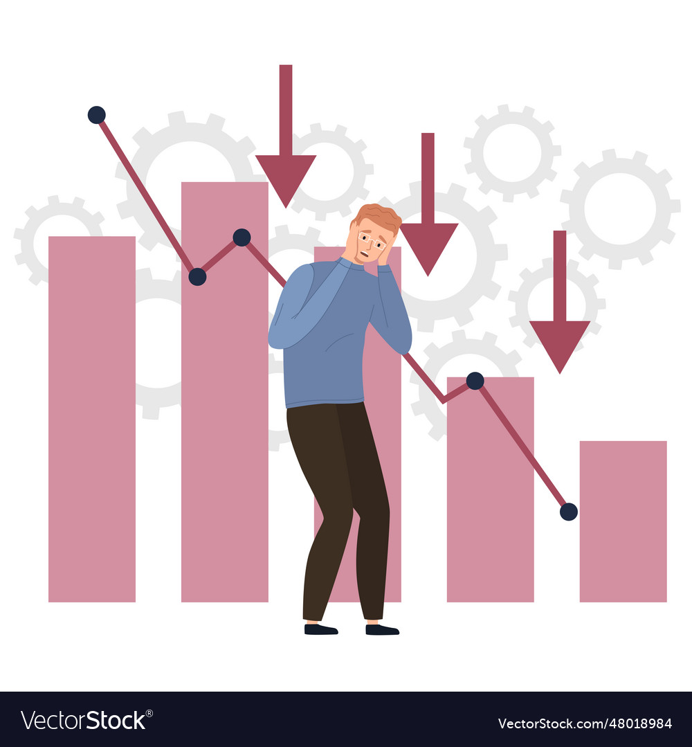 Financial crisis business failure economy crash Vector Image