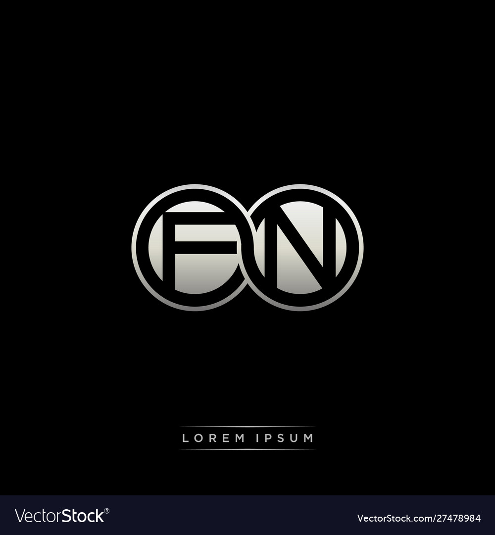 Fn initial letter linked circle capital monogram