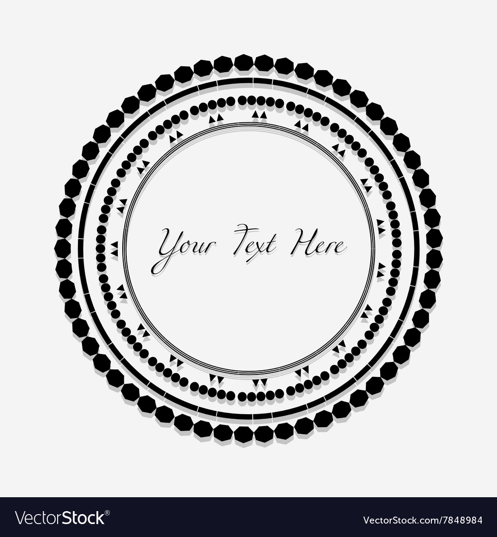 Frame with black pattern on circle for you text