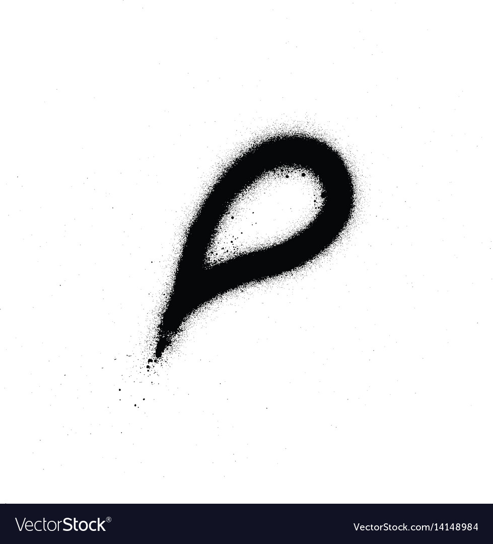 Graffiti sprayed drip droplet in black on white