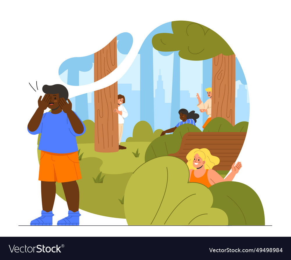 Hide and seek game concept vector image Hide and seek game concept