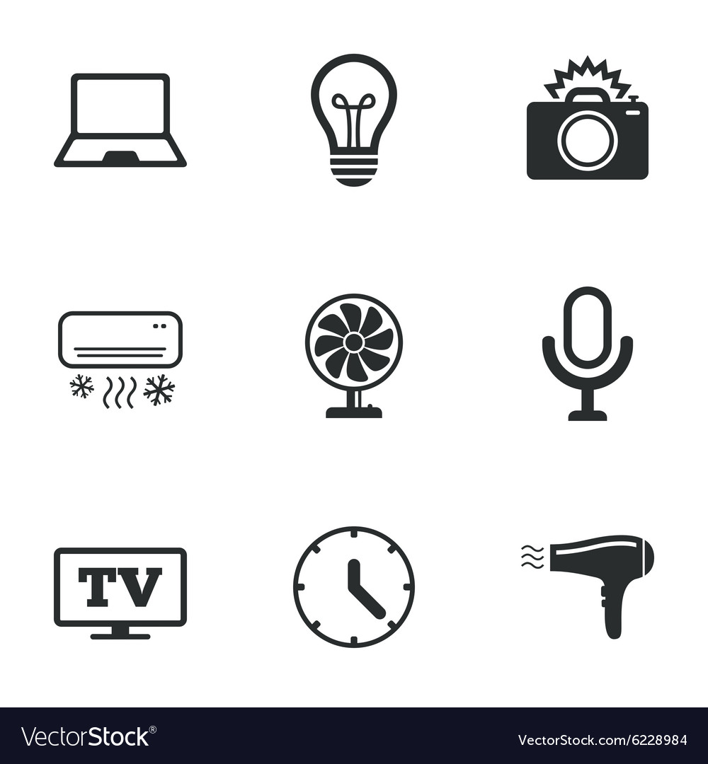 Home appliances device icons air conditioning