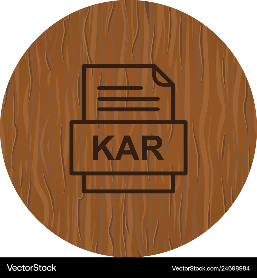Kar file document icon Royalty Free Vector Image