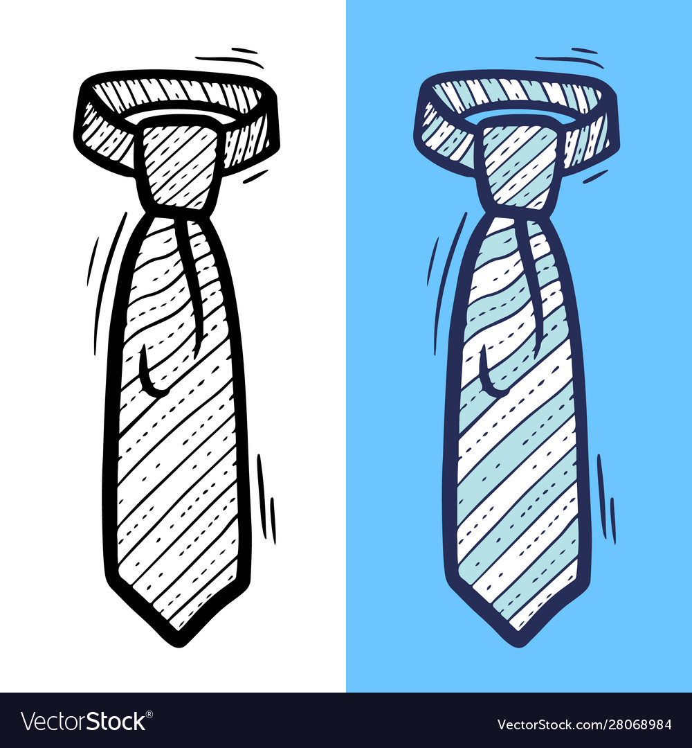 Knotted ties with stripes hand drawn