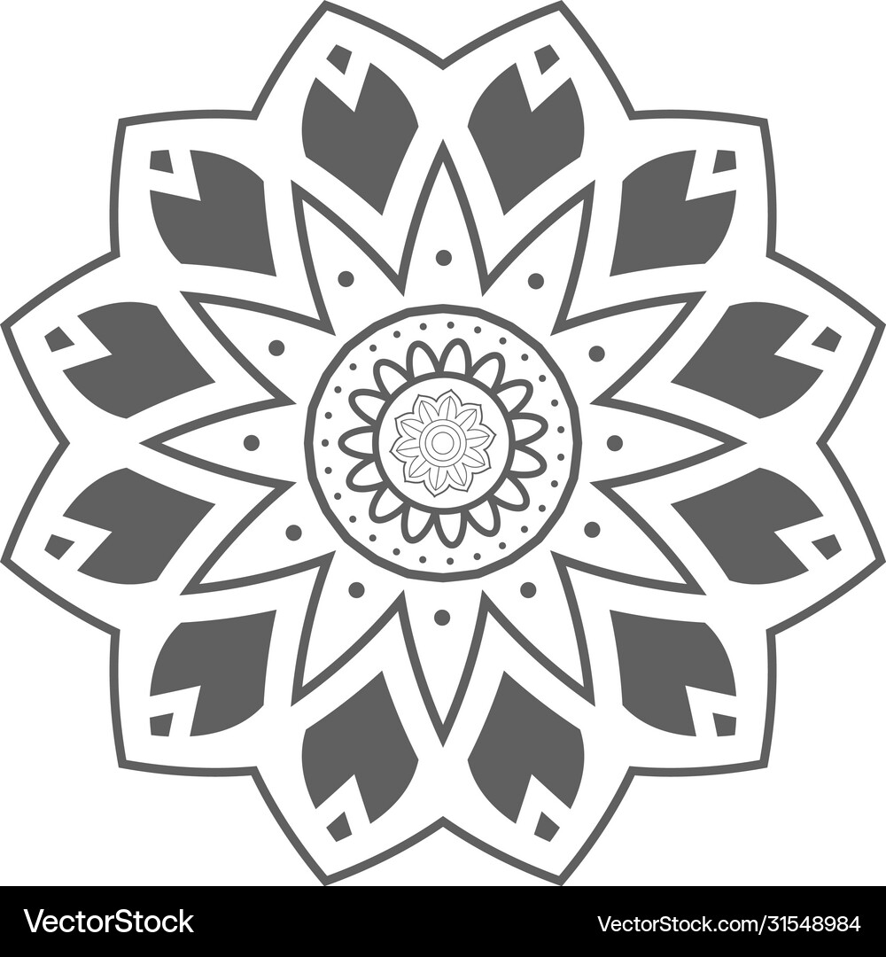 Mandala floral pattern Royalty Free Vector Image
