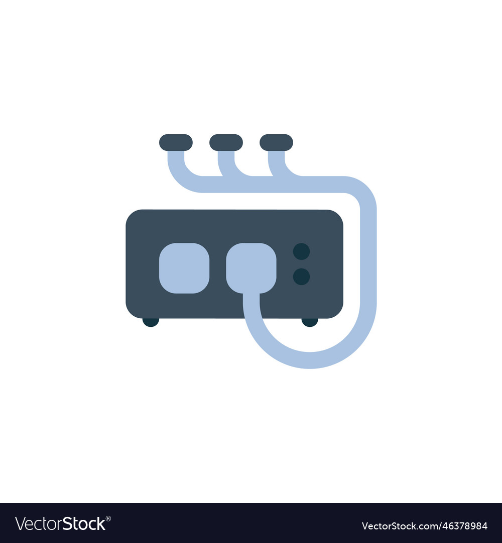 Network hub icon computer component flat vector image Network hub icon computer component flat