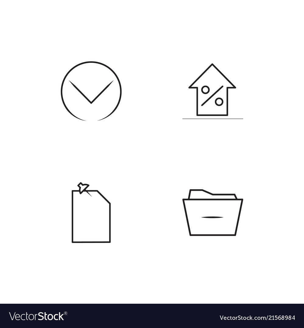 Office linear icons set simple outline