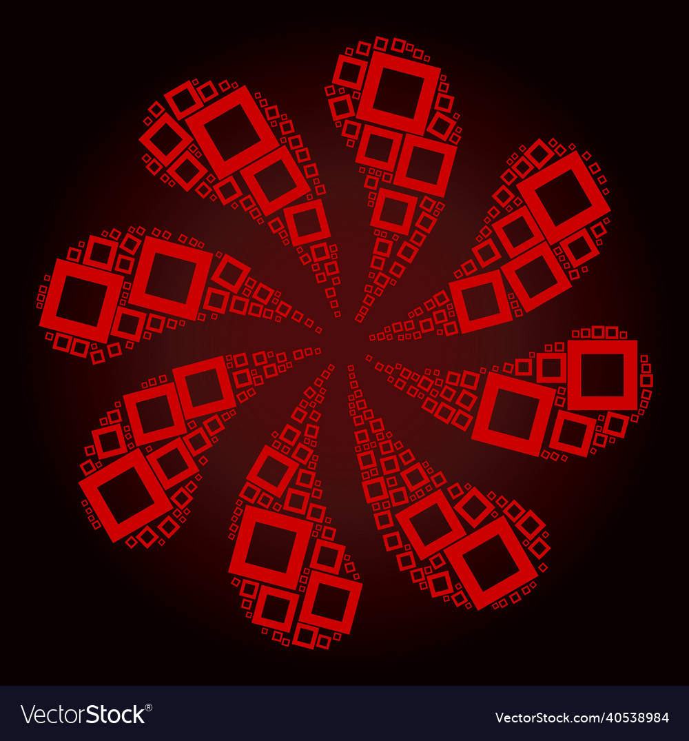 Red empty square icon rotation stream vector image Red empty square icon rotation stream