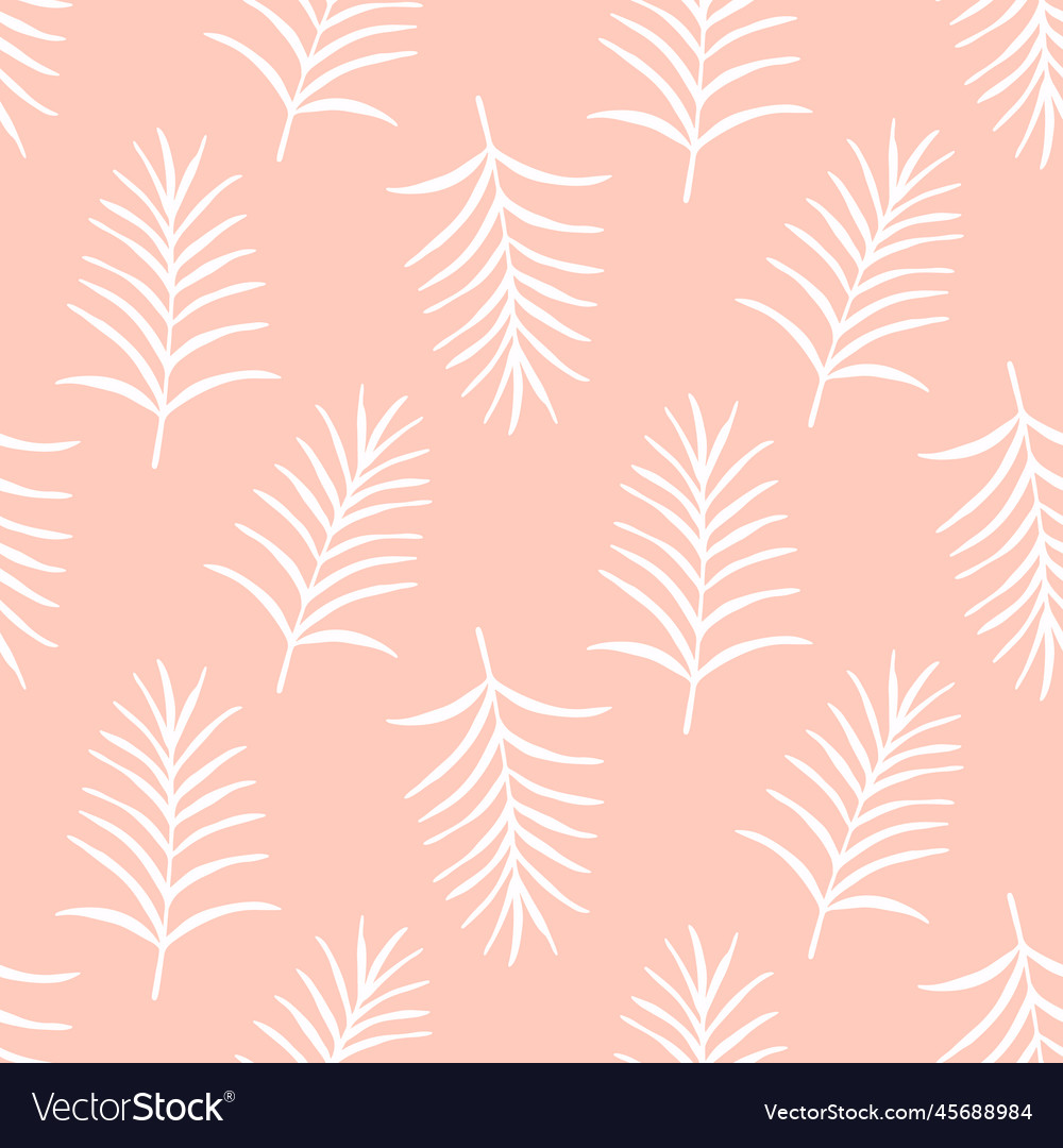 Retro minimal foliage seamless pattern