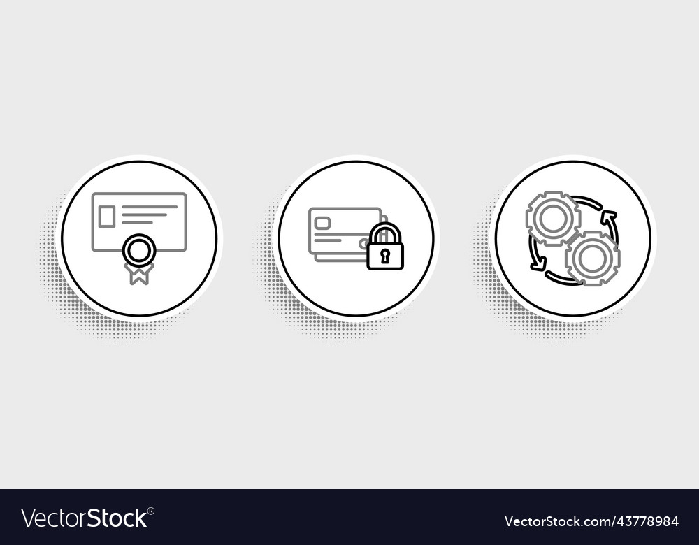 Set line gear and arrows as workflow process