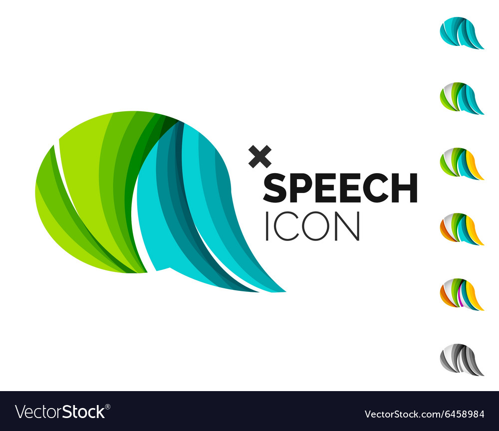 Set of abstract speech bubble and cloud icons