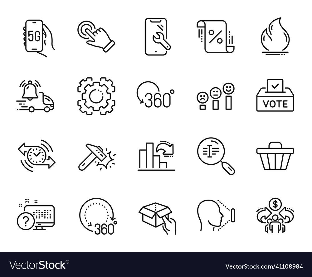 Set of delivery notification 360 degrees vector image Set of delivery notification 360 degrees