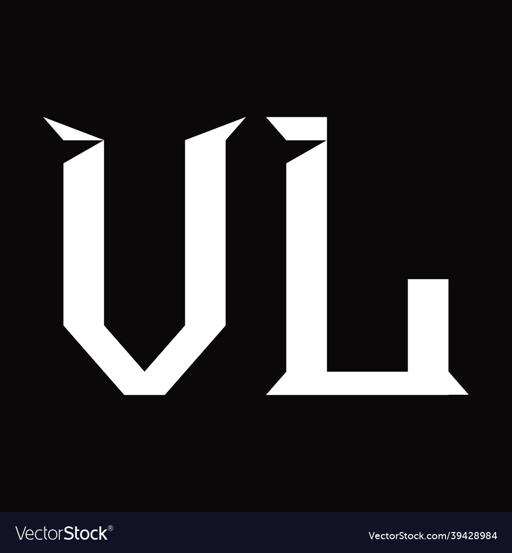 Vl logo monogram with slice shape design template Vector Image Vl logo monogram with slice shape design template