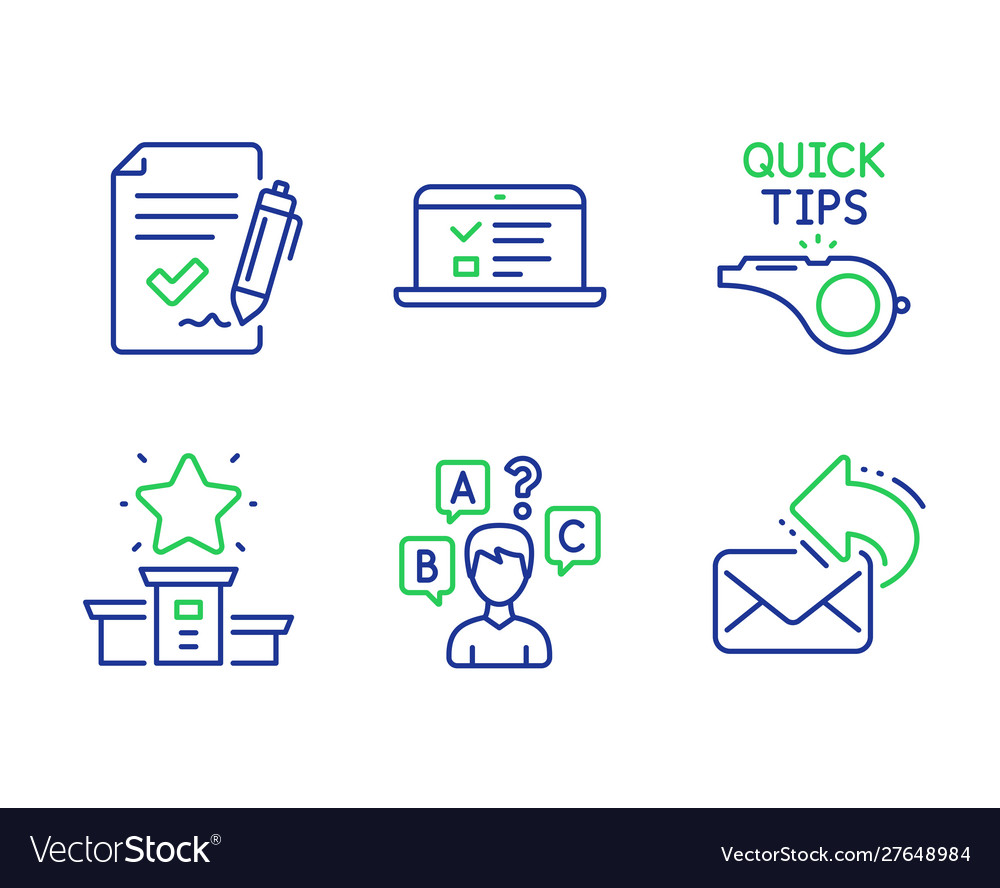 Web lectures winner podium and quiz test icons