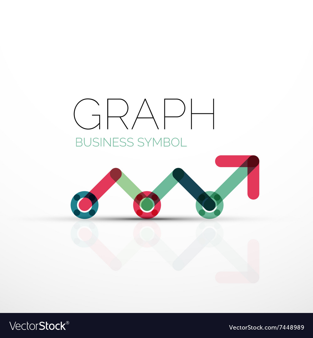 Abstract logo idea linear chart or graph