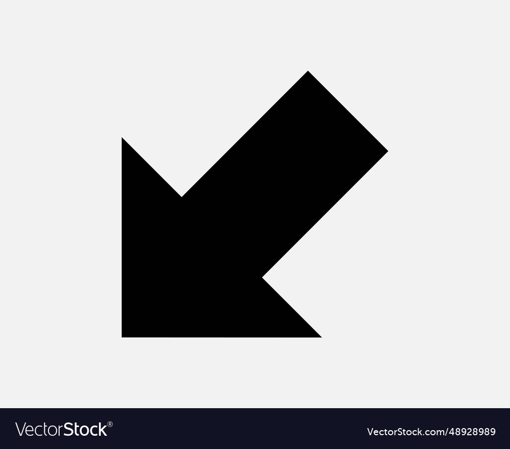 Arrow bottom left icon corner point pointer sign vector image Arrow bottom left icon corner point pointer sign