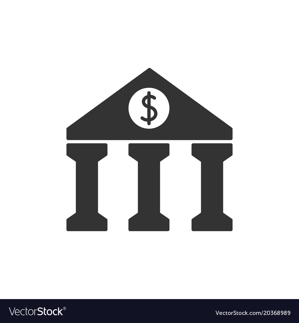 Bank Black Icon Royalty Free Vector Image Vectorstock