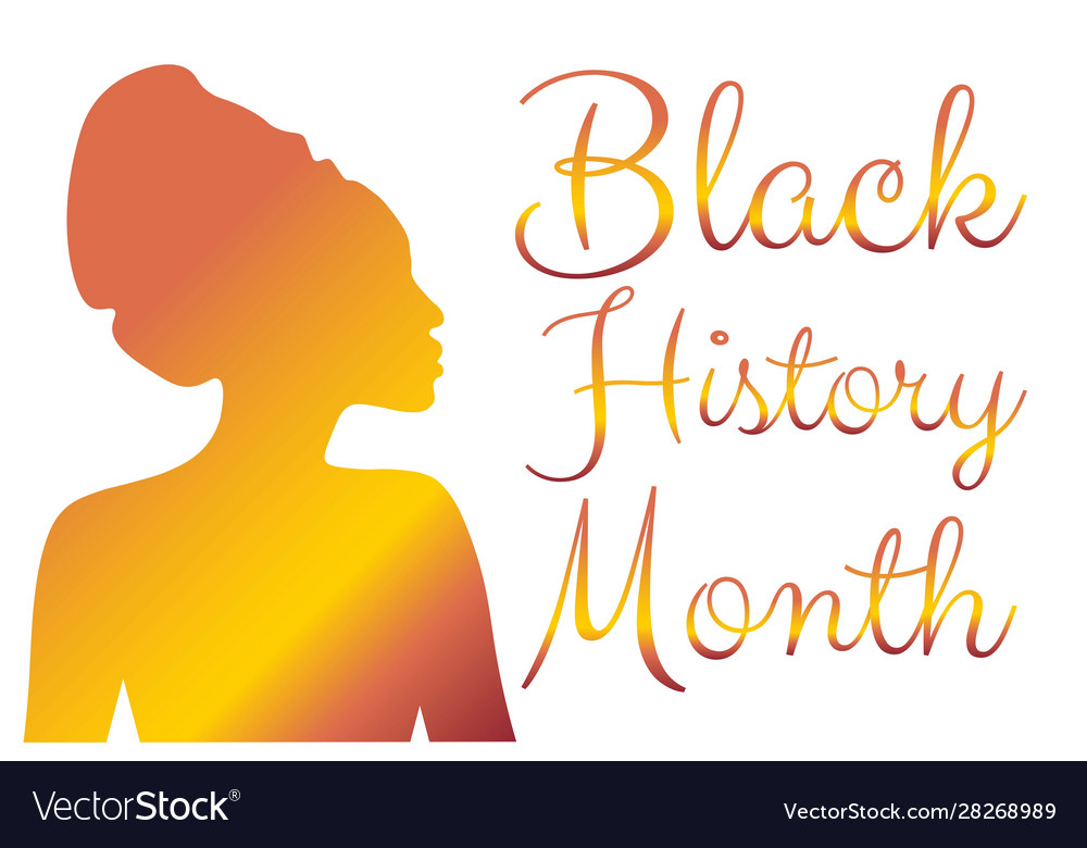 Black History Month Concept With Silhouette Of Vector Image