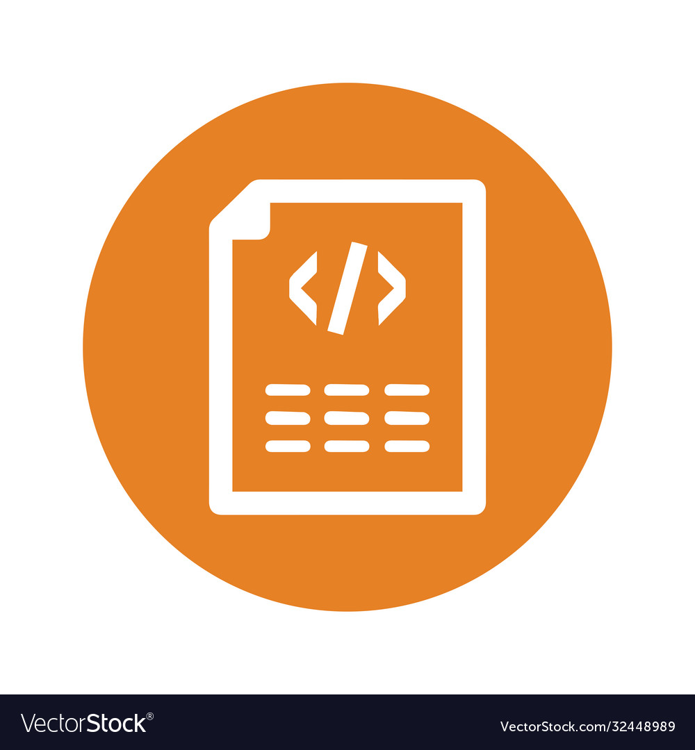 Coding html code icon orange color