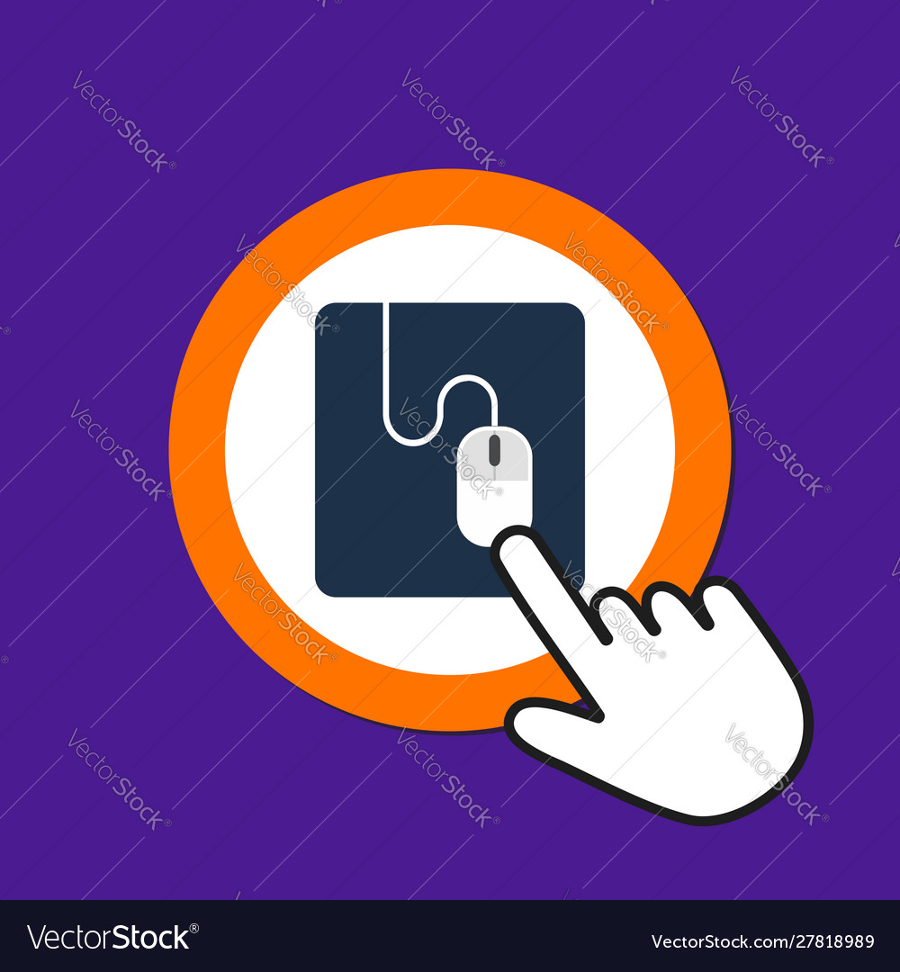 Computer Mouse Icon Use Mouse Device Concept Hand Vector Image
