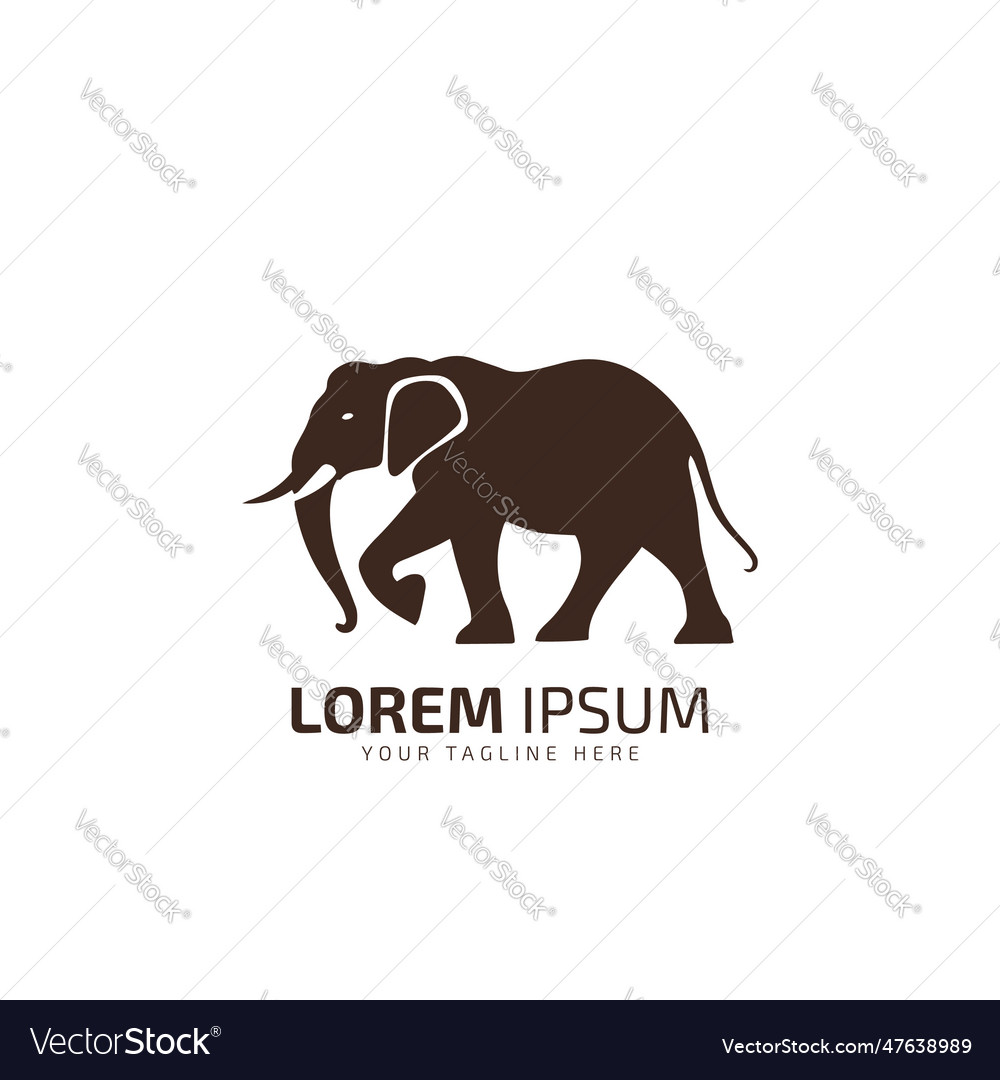 Cute elephant logo simple elephant logo elephant Vector Image