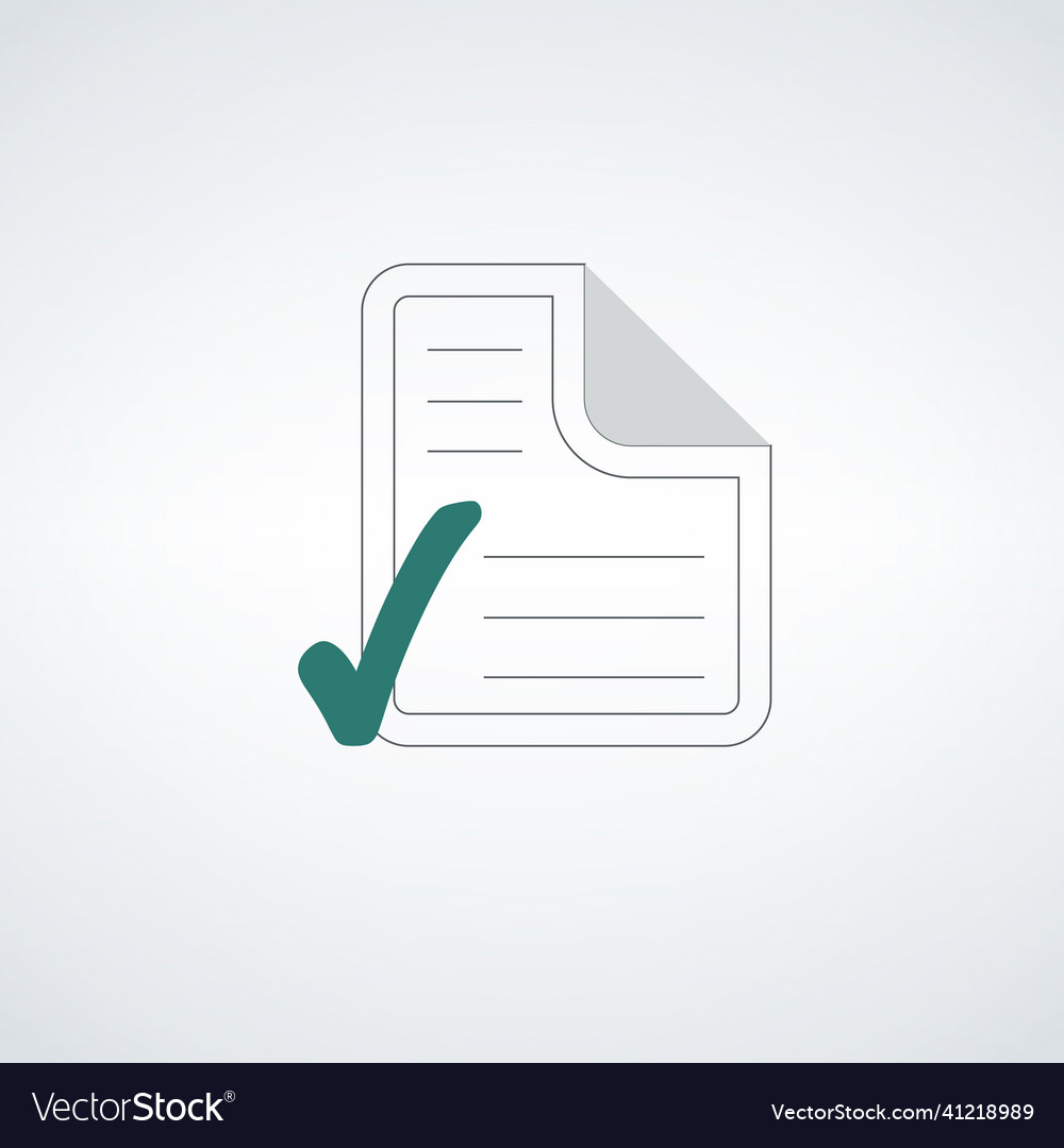 Document icon paper check mark checkmark ok Vector Image