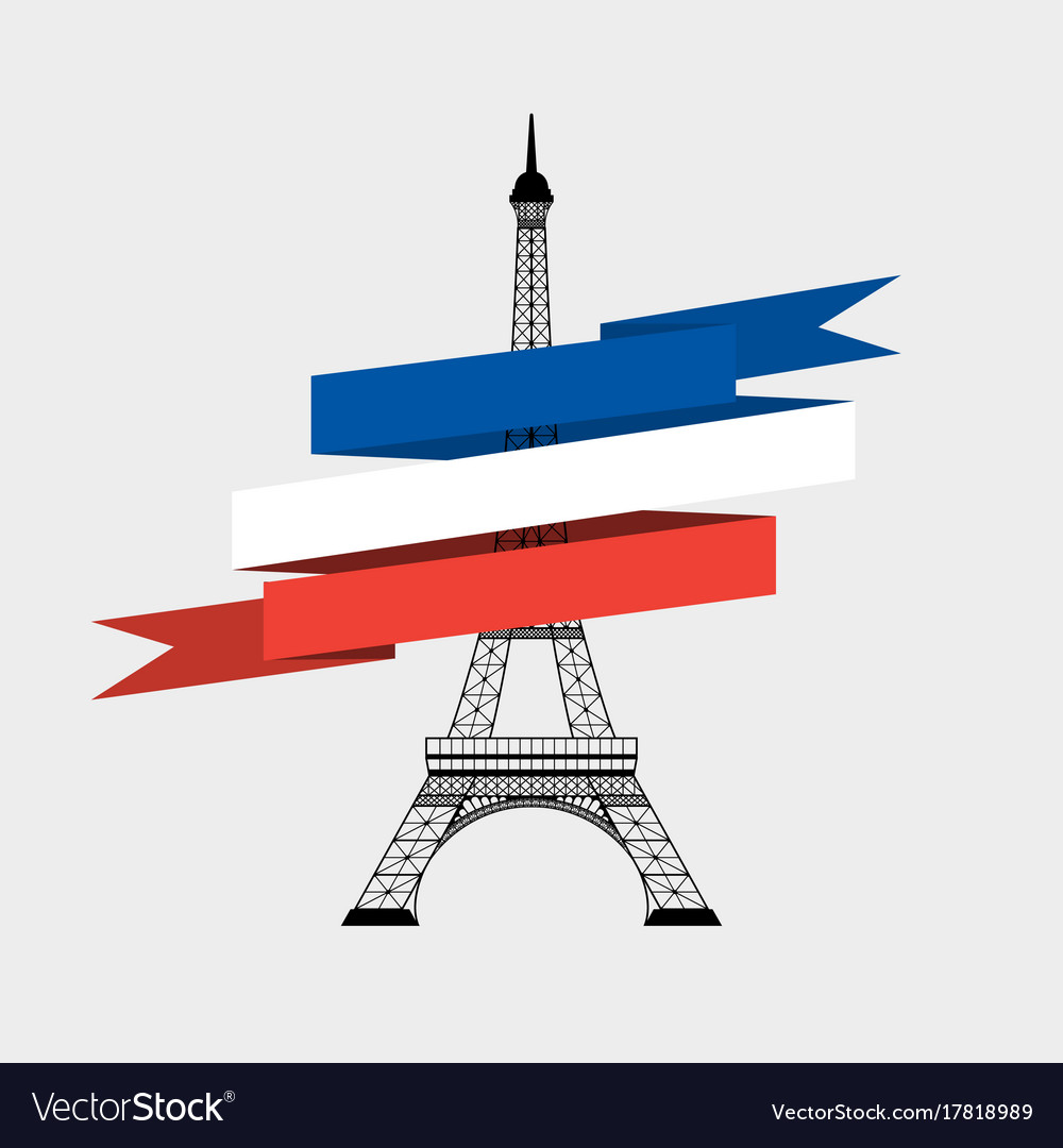 Eiffel tower with ribbon