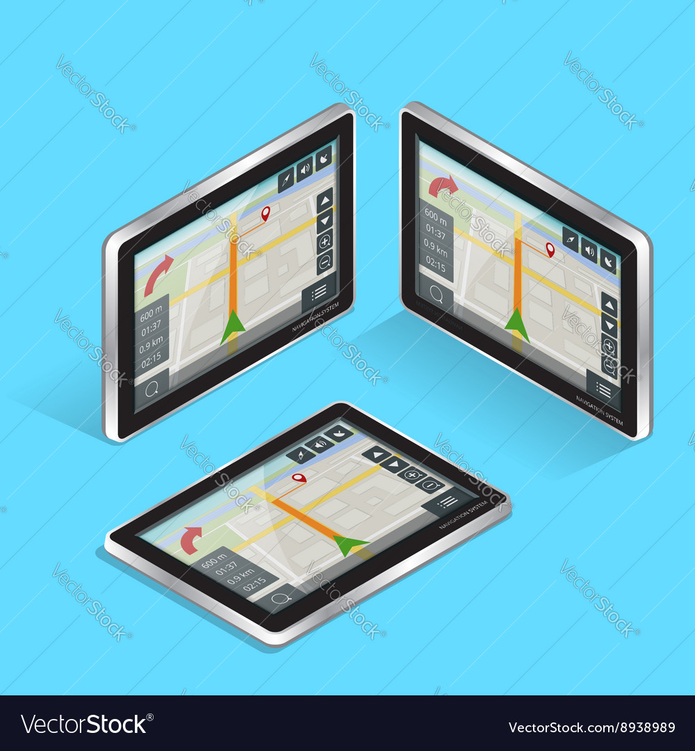 geolocation gps navigation touch screen tablet vector image