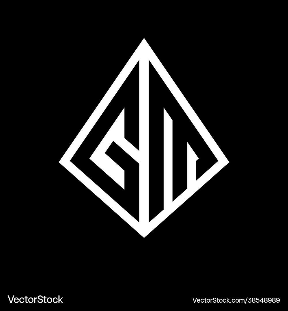 Gm logo letters monogram with prisma shape design Vector Image