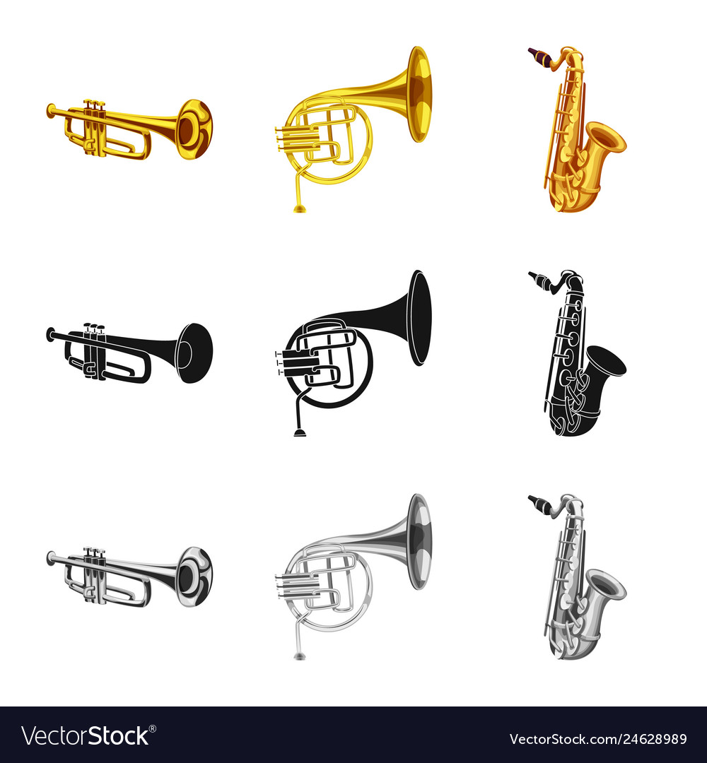 Isolated object of music and tune icon collection