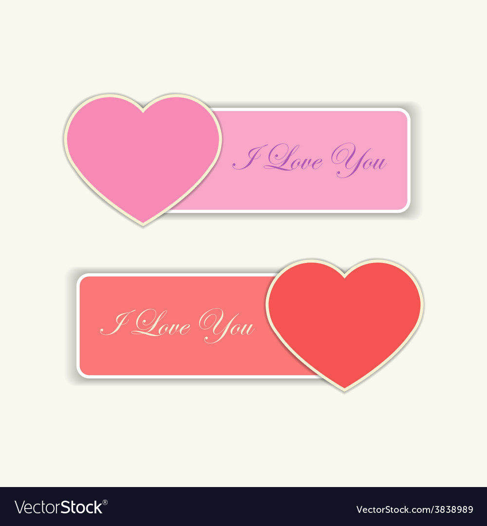 Love labels with i you text Royalty Free Vector Image