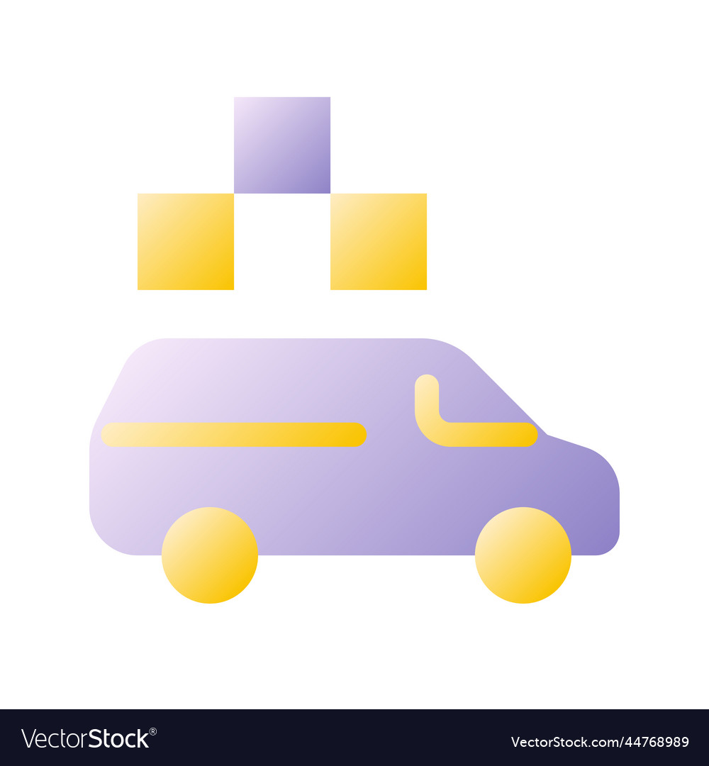 Minivan taxi flat gradient two-color ui icon vector image Minivan taxi flat gradient two-color ui icon