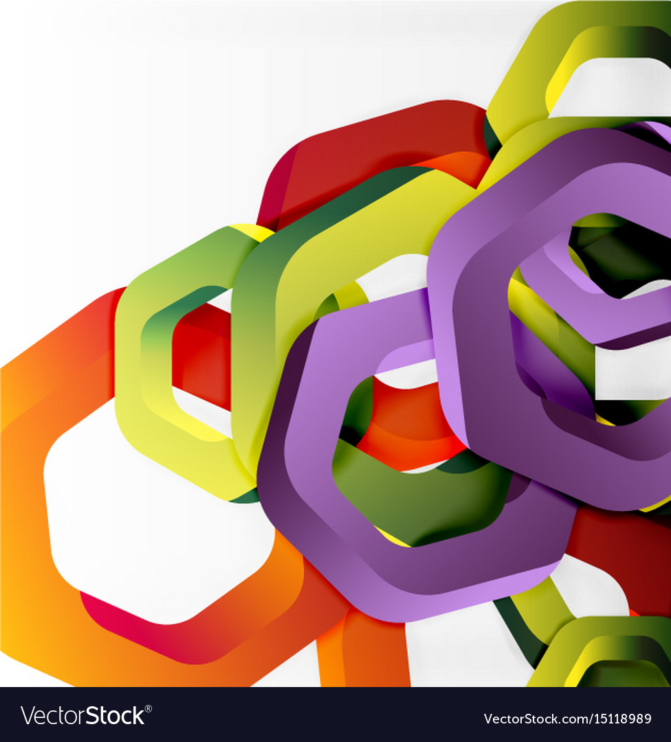 Overlapping hexagons design background