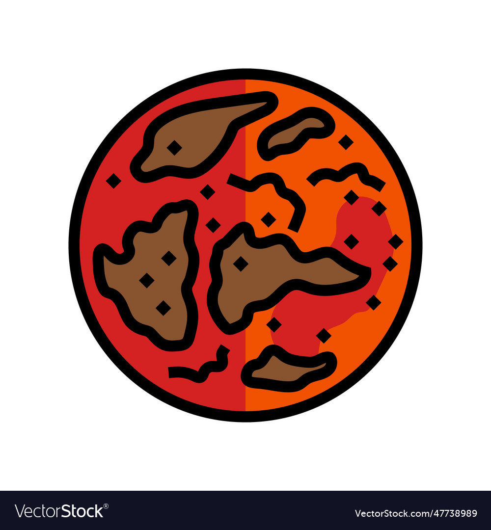 Red planet mars color icon vector image Red planet mars color icon