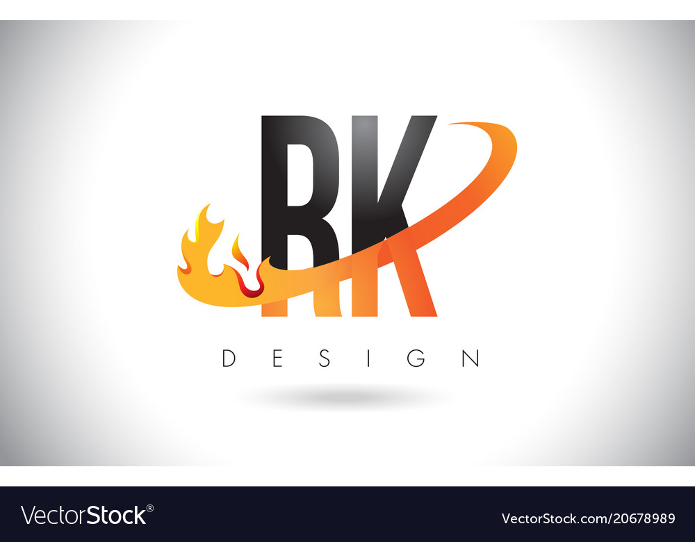 Rk R K Letter Logo With Fire Flames Design And Vector Image Free fire logo 5k ultra hd wallpaper. vectorstock