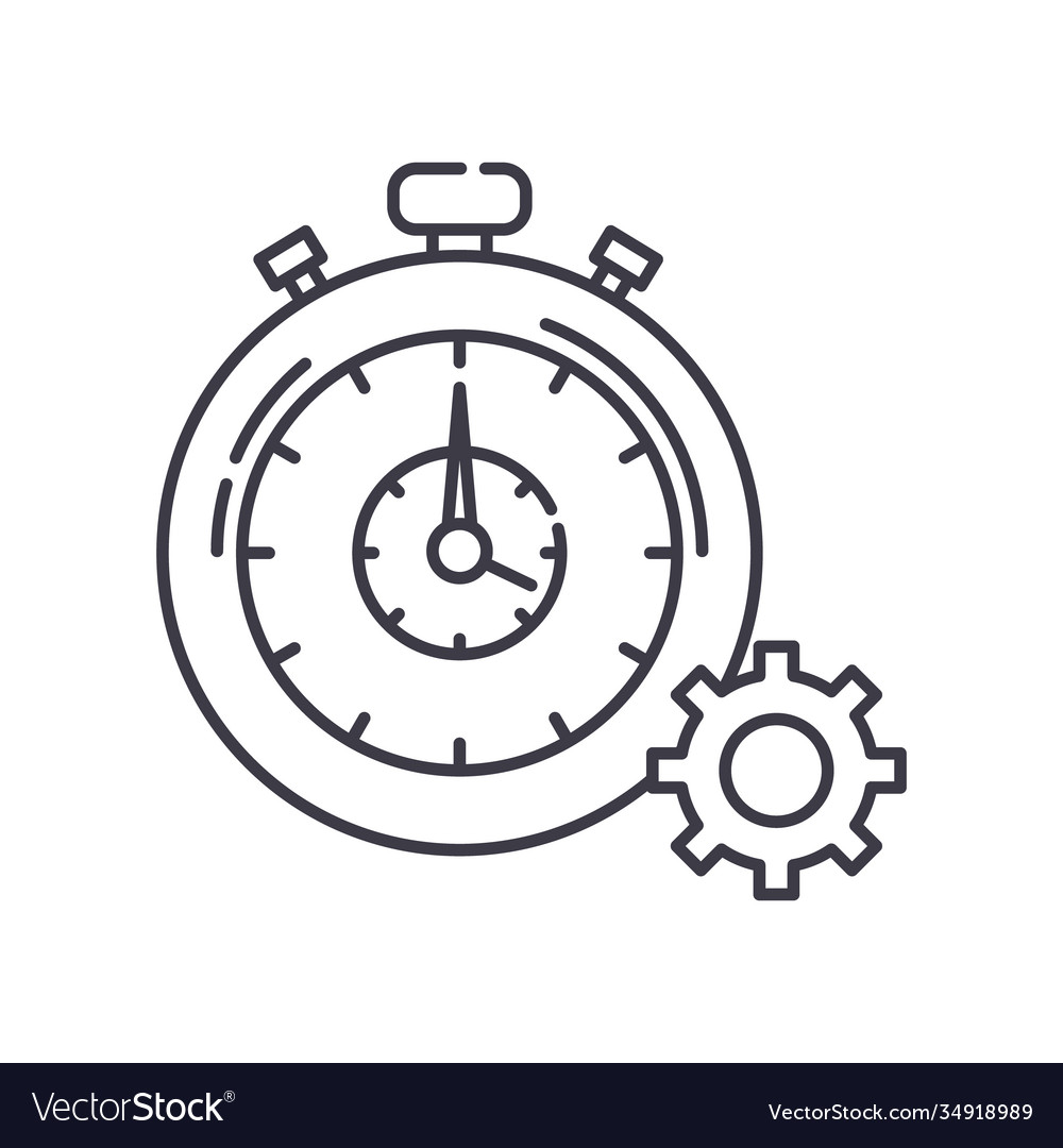 Time tracker icon linear isolated Vector Image Time tracker icon linear isolated