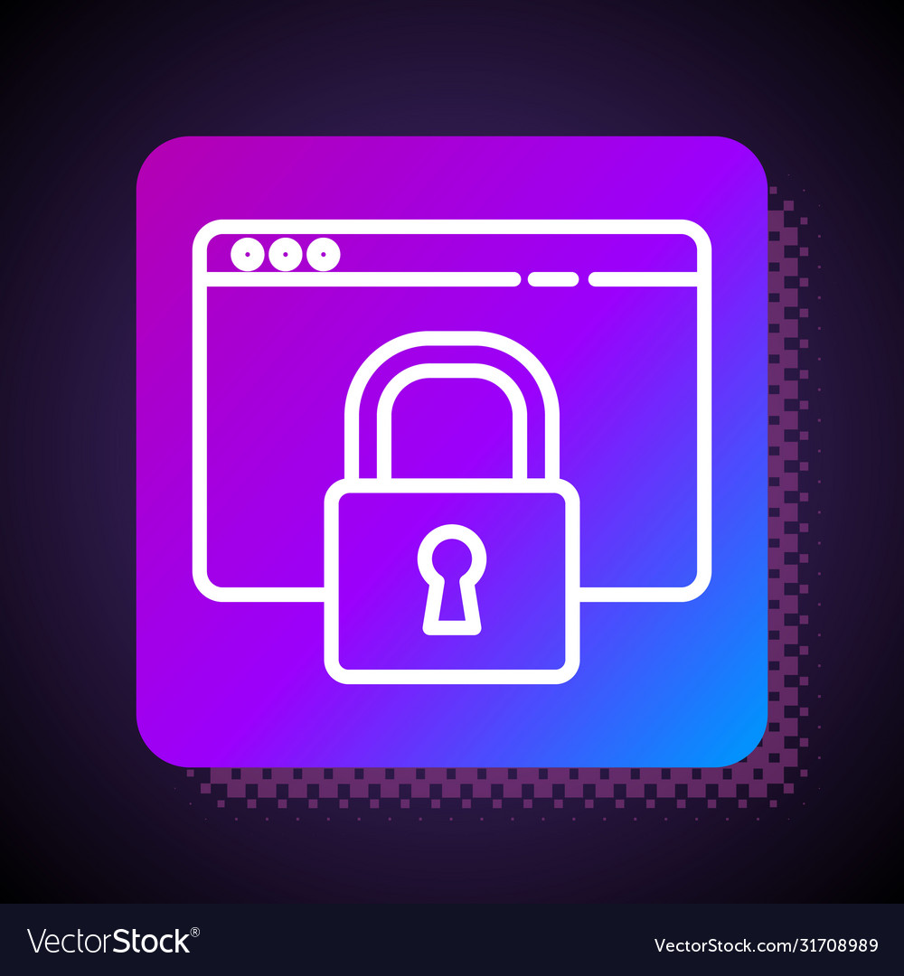 White line sichern Sie Ihre Website mit https ssl icon vector image White line sichern Sie Ihre Website mit https ssl icon