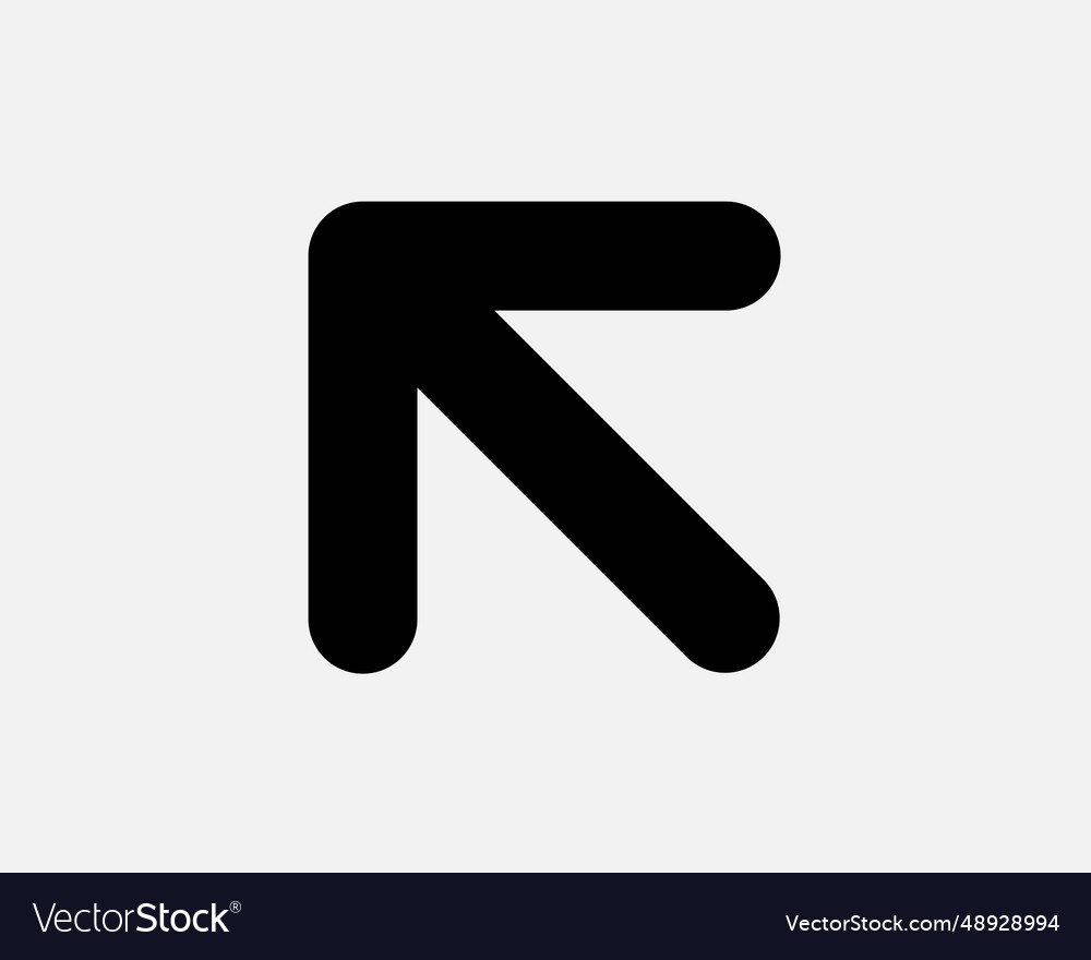 Arrow point top left icon exit entrance path sign vector image Arrow point top left icon exit entrance path sign